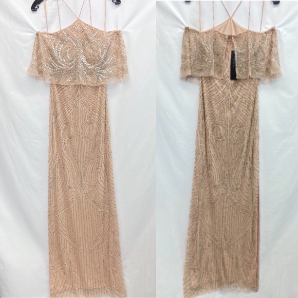 Aidan Mattox cold shoulder beaded exclusive gown - Picture 10 of 10